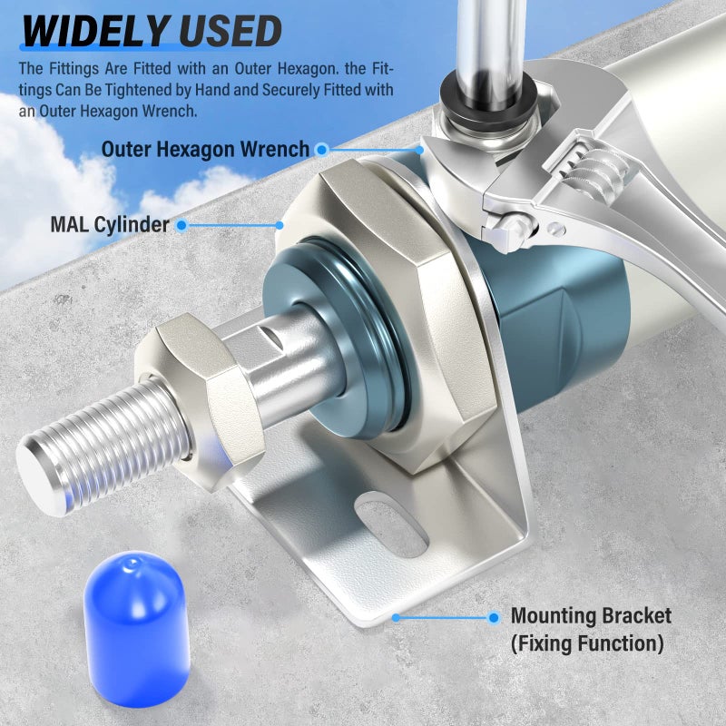 TAILONZ PNEUMATIC Male Straight 1/2 Inch Tube OD x 1/2 Inch NPT Thread Push to Connect Fittings PC-1/2-N4 (Pack of 5) - Image 5